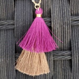 LILY SKY DESIGNS NWOT Long Gold Tassel Necklace